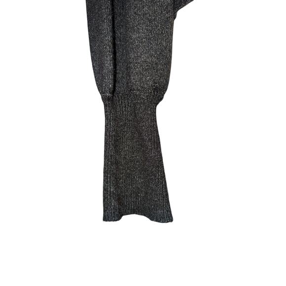 Laundry by Shelli Segal charcoal puff sleeve soft v-neck sweater sz Large - Picture 6 of 7